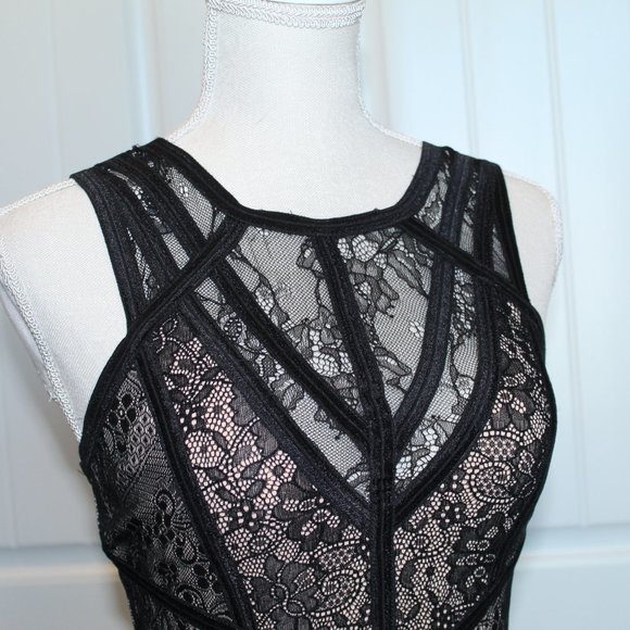 Beautiful Black Lacy Fitted Dress - Picture 2 of 8